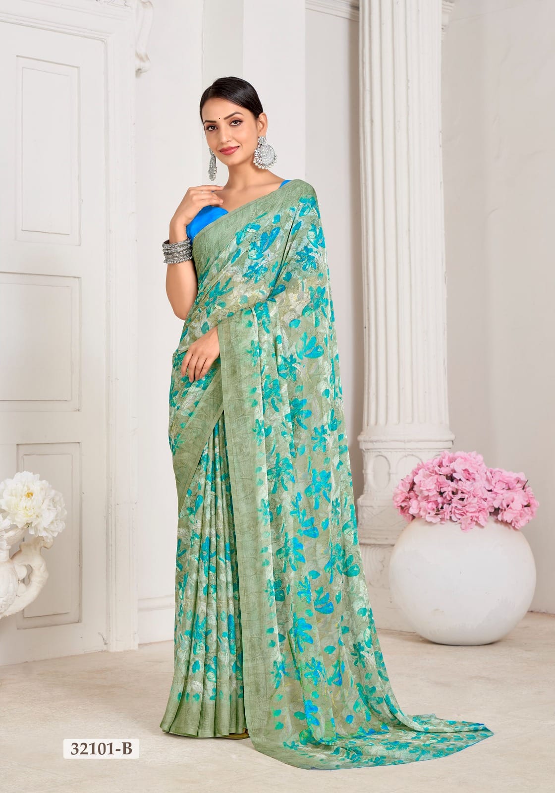 Star Chiffon 156 By Ruchi Designer Printed Chiffon Sarees Wholesale Shop In Surat
